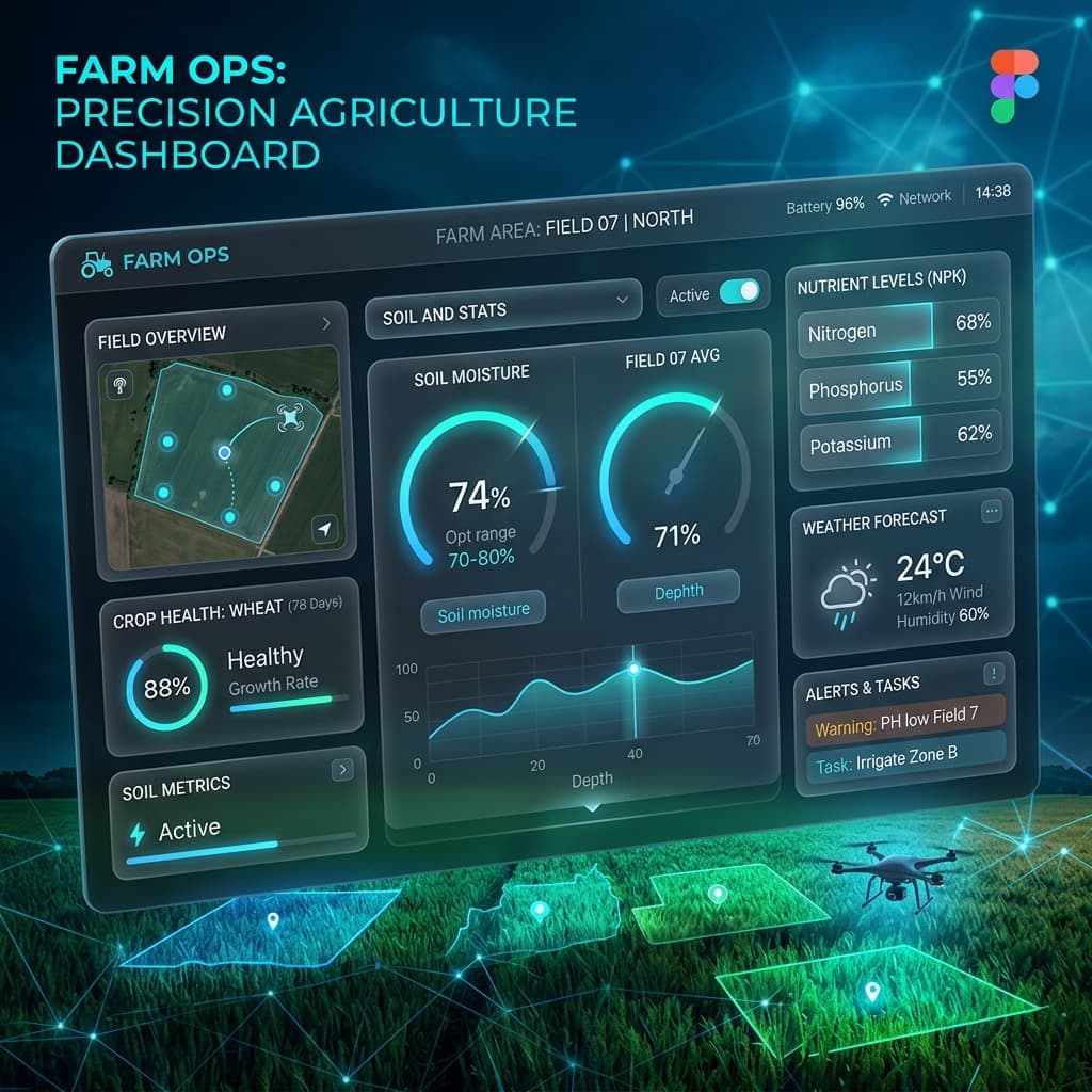 AgroTech Precision Farming UI/UX mockup